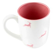 Pink Running Deer Decorative Handcraft Ceramic Coffee Mug